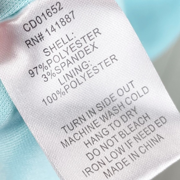 TCEC Turquoise Blue Drop Waist Ruffle Hem Sleeveless Mini Dress Size Large - Picture 10 of 10